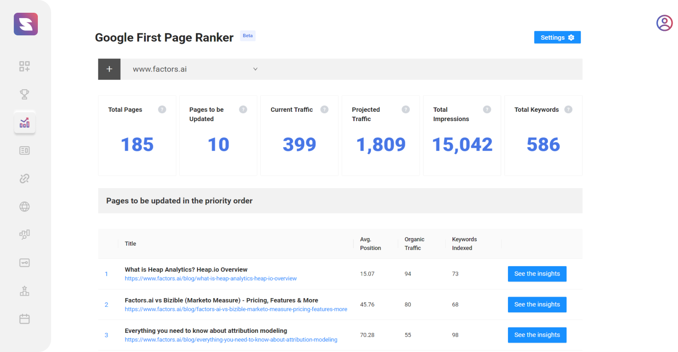 Google First Page Ranker