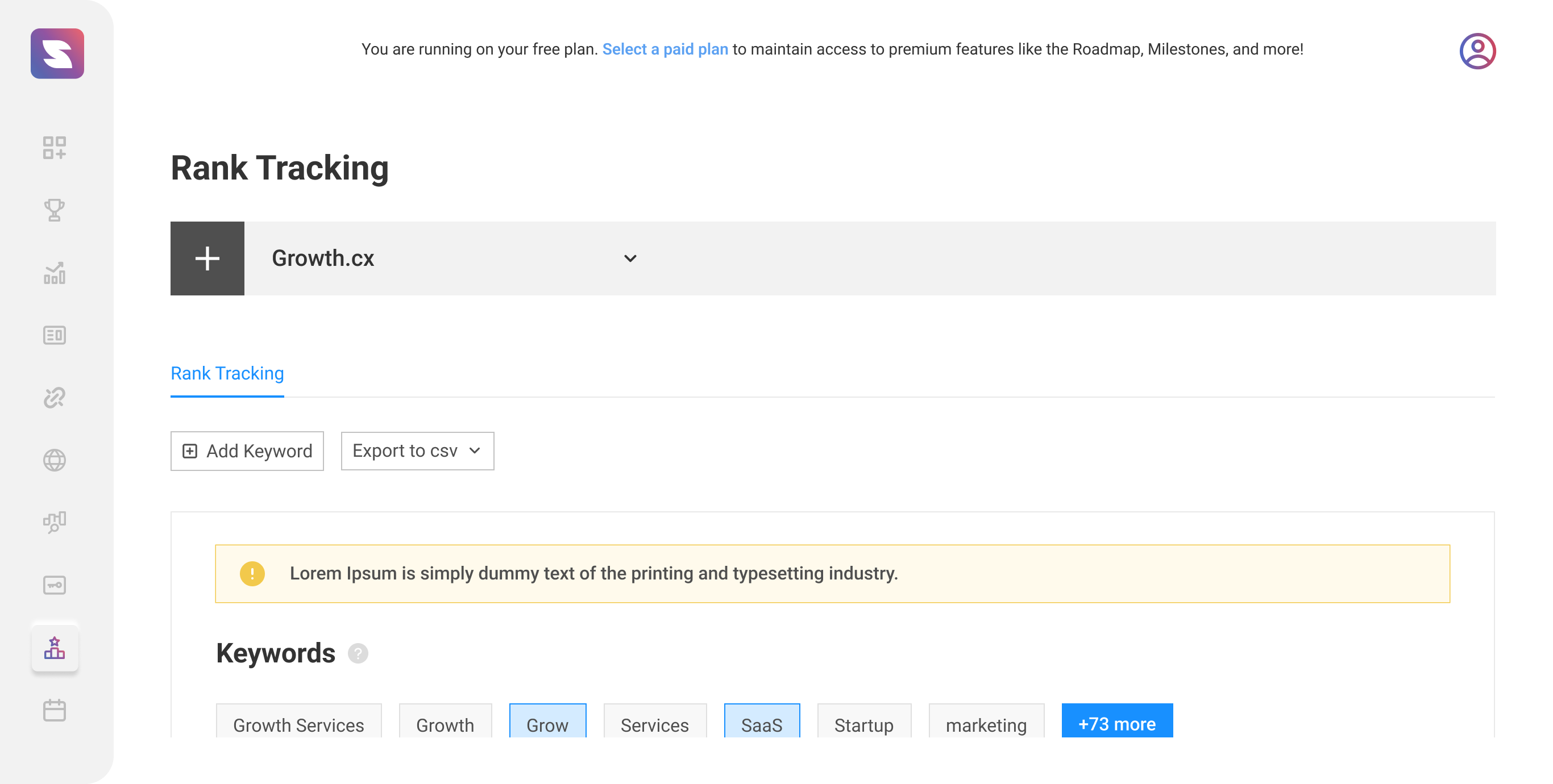 Keyword Planner & Tracker